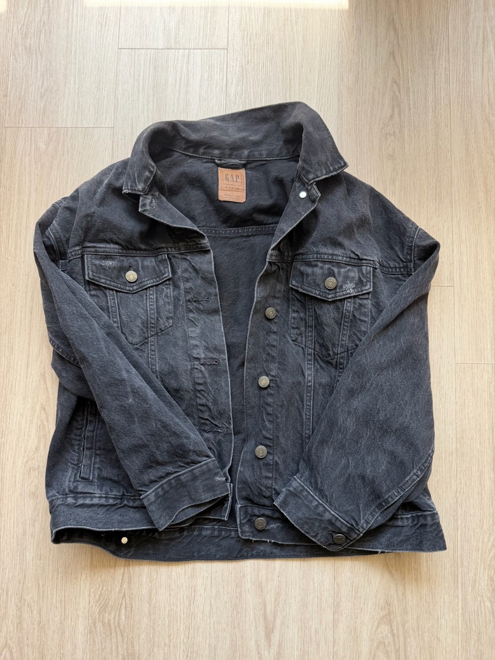 GAP Black Washed Denim Jacket